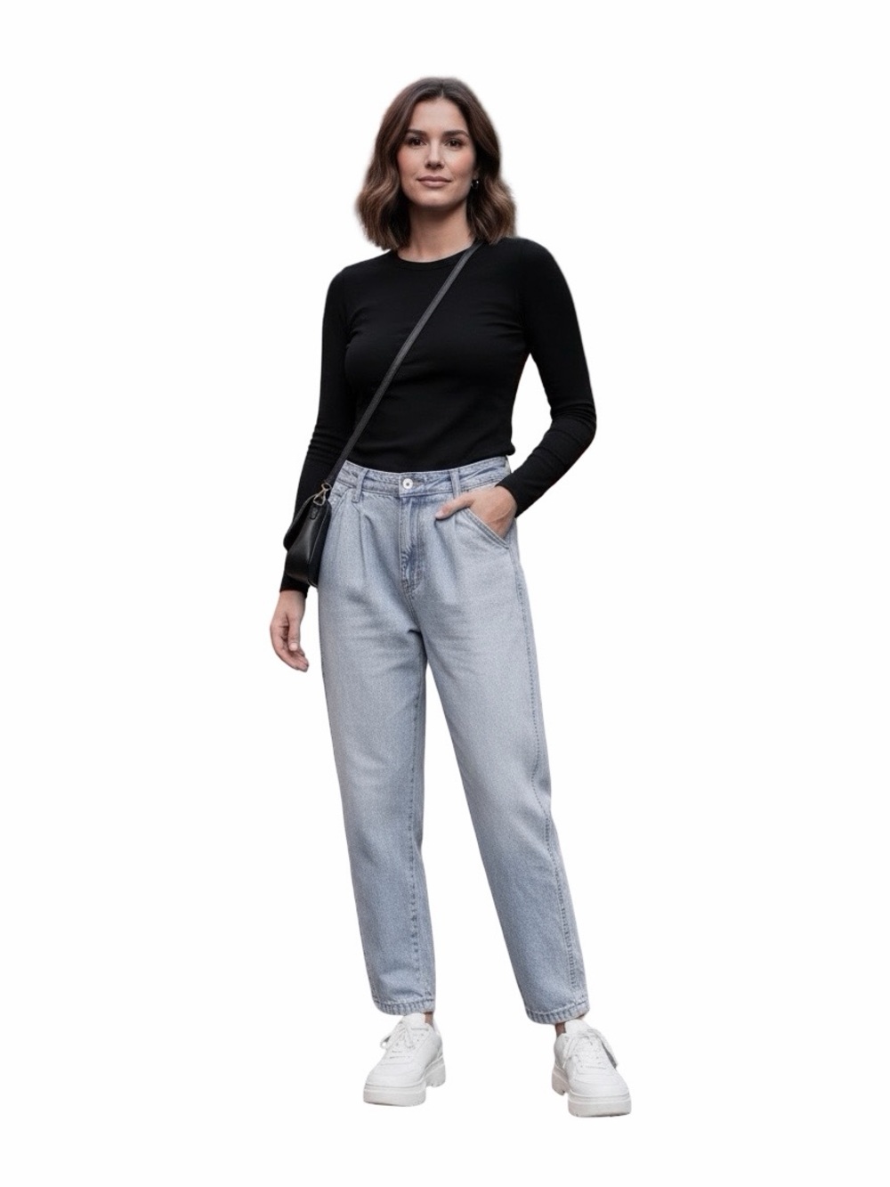 Hering Vintage high-waisted acid wash jeans balloon fit With Pleated Front 40/30